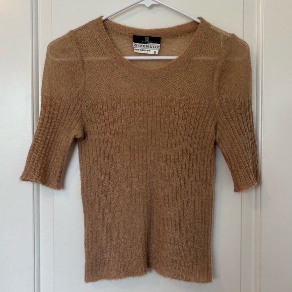 Givenchy Tops - Givenchy Mohair Short Sleeve Sweater Camel Brown/ Tan Size Small